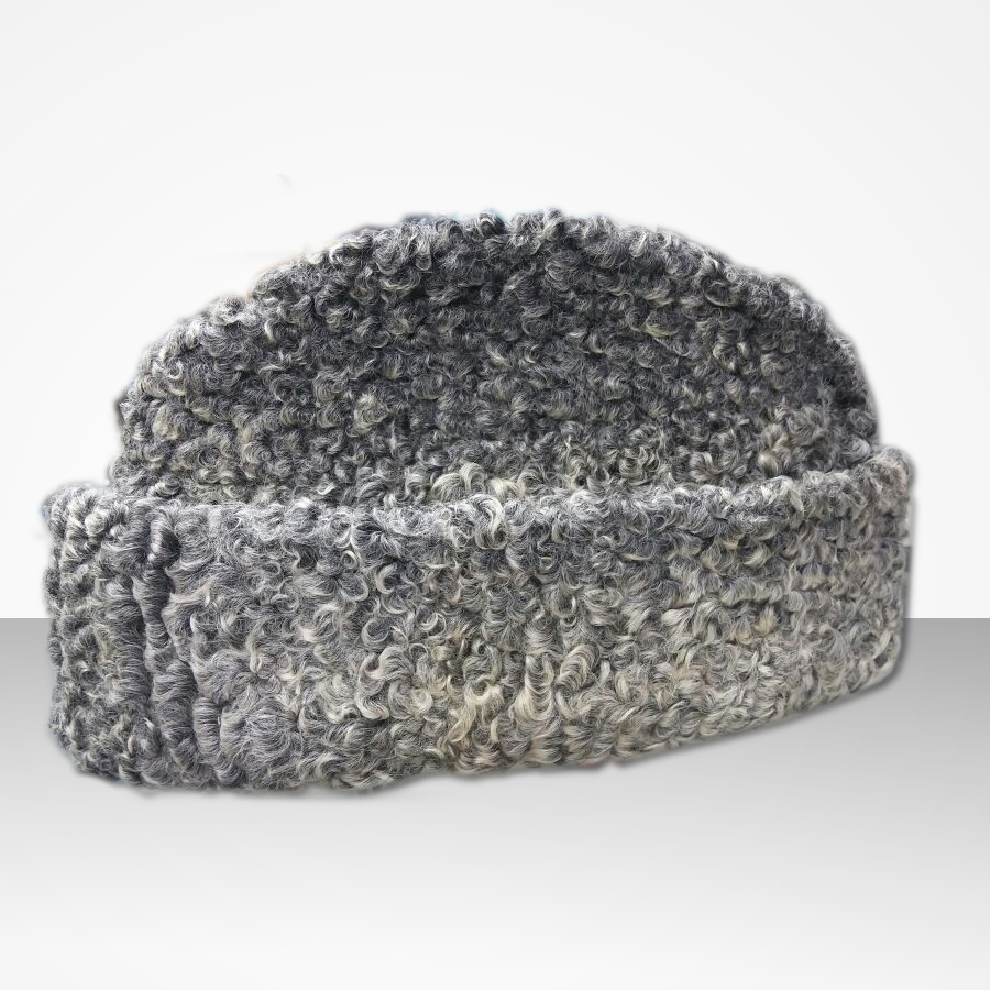 Grey Persian Lamb / Karakul Skin Russian Cap  D-26